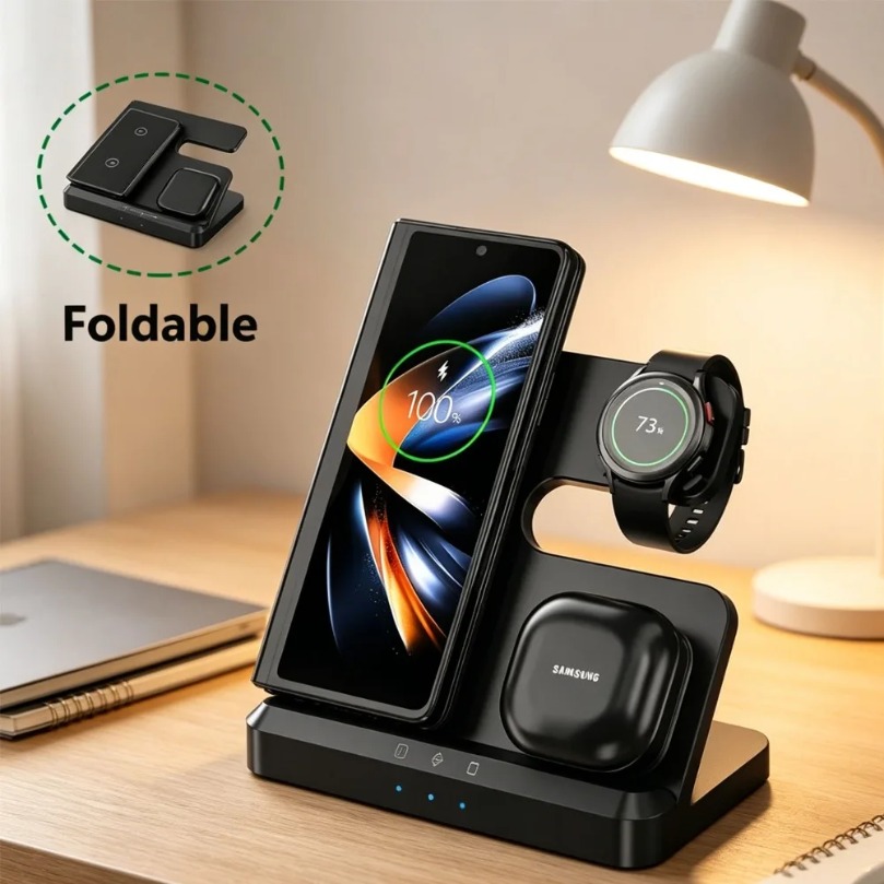 Wireless Charger 3 In 1 - Pengisi Daya Nirkabel Cepat 3 in