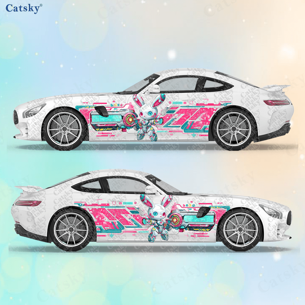 Tech Accessories Gifts - 2 Buah Pembungkus Samping Mobil Cyberpunk