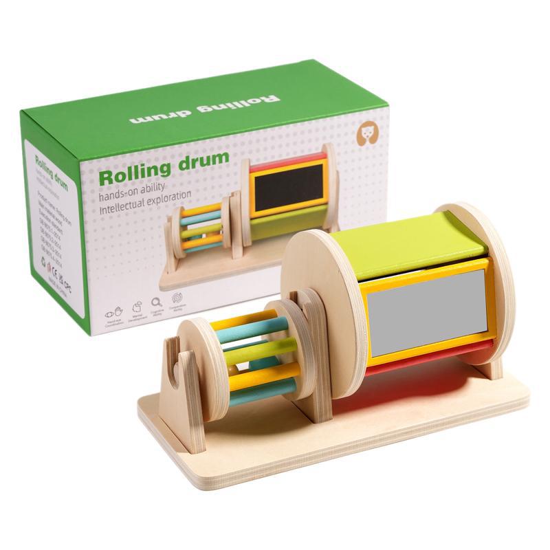 Tech Accessories Gifts - Mainan Drum Bergulir Warna Montessori Kayu