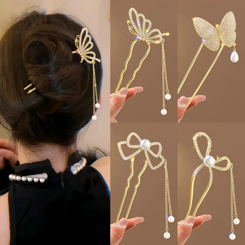 Hi Tech Accessories - Jepit Rambut Rumbai Berbentuk U Kelas