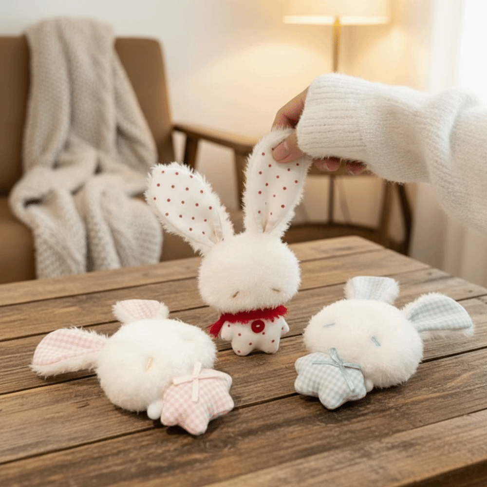 Tech Girl Accessories - Gantungan Kunci Boneka Kelinci Lembut Kartun