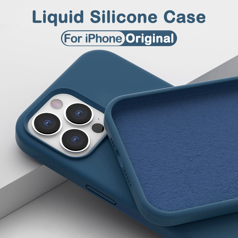 Tech Accessories Iphone - Casing silikon cair asli, pelindung HP