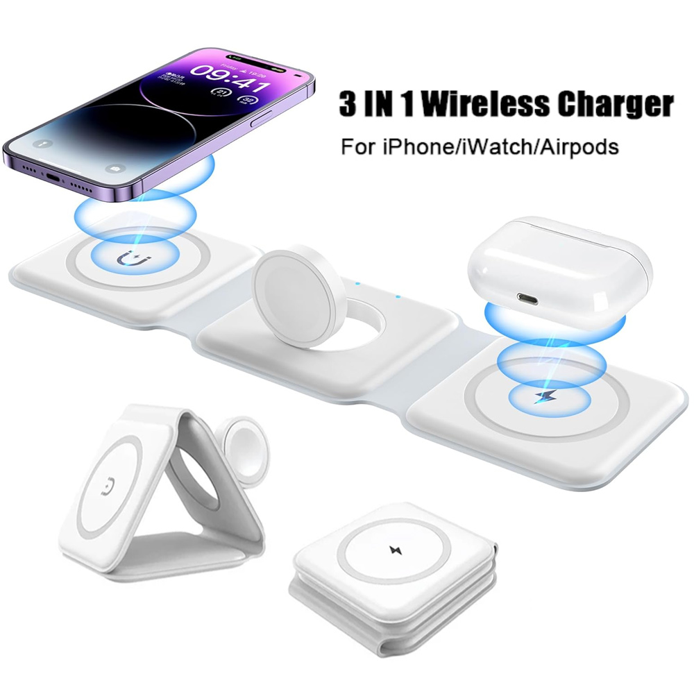 Wireless Charger 3 In 1 - Stasiun Pengisian Daya Nirkabel 3 in