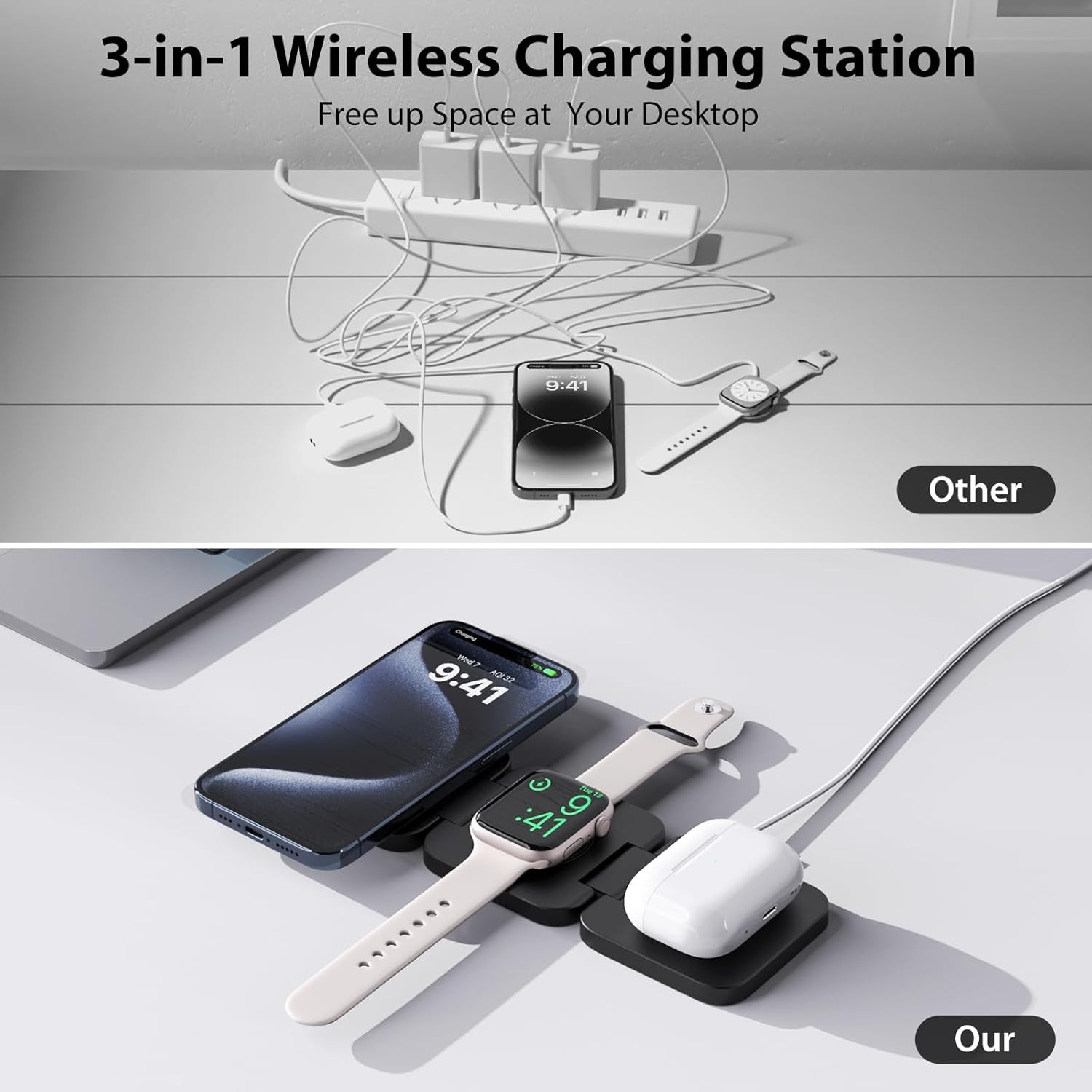Pengisi Daya Nirkabel Cepat 3  - Wireless Charger 3 In 1 ulasan dan harga