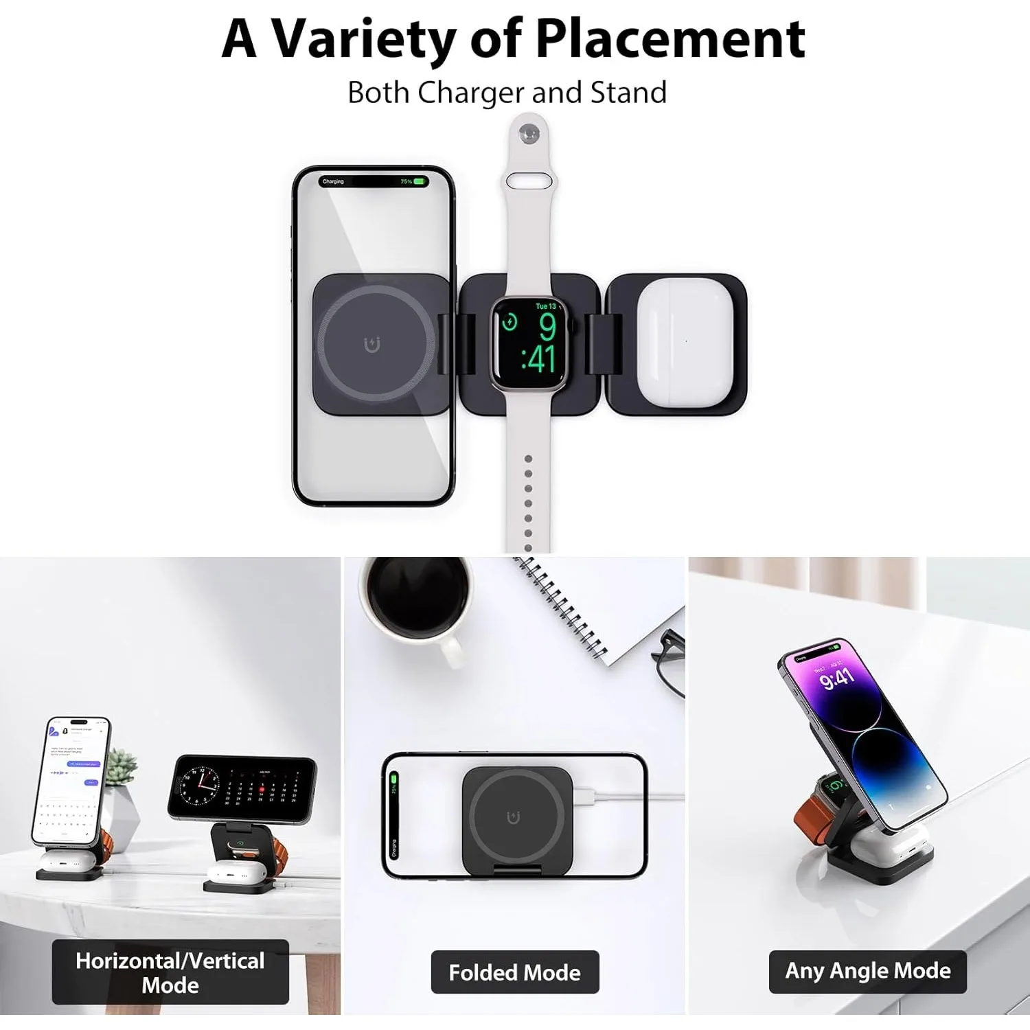 Pengisi Daya Nirkabel Cepat 3  - Wireless Charger 3 In 1 ulasan dan harga
