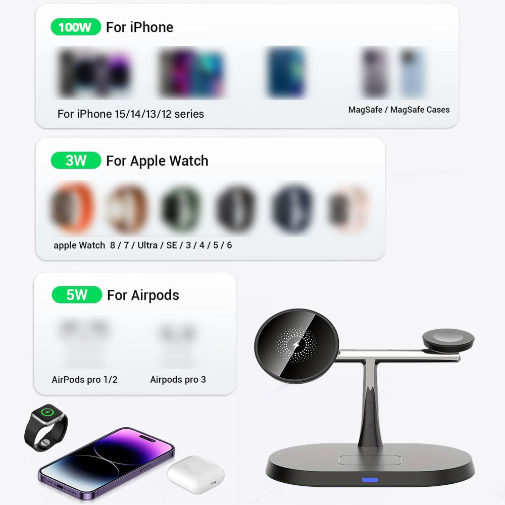Stasiun Pengisian Daya Magneti - Wireless Charger 3 In 1 ulasan dan harga