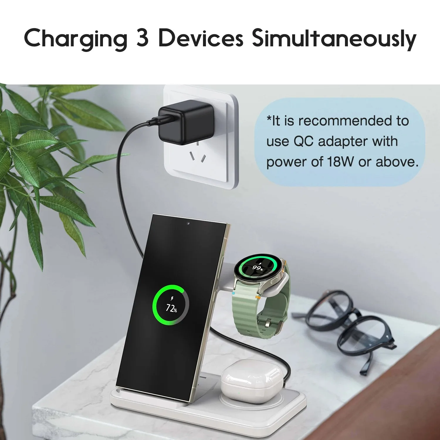 Stasiun Pengisi Daya Nirkabel  - Wireless Charger 3 In 1 ulasan dan harga
