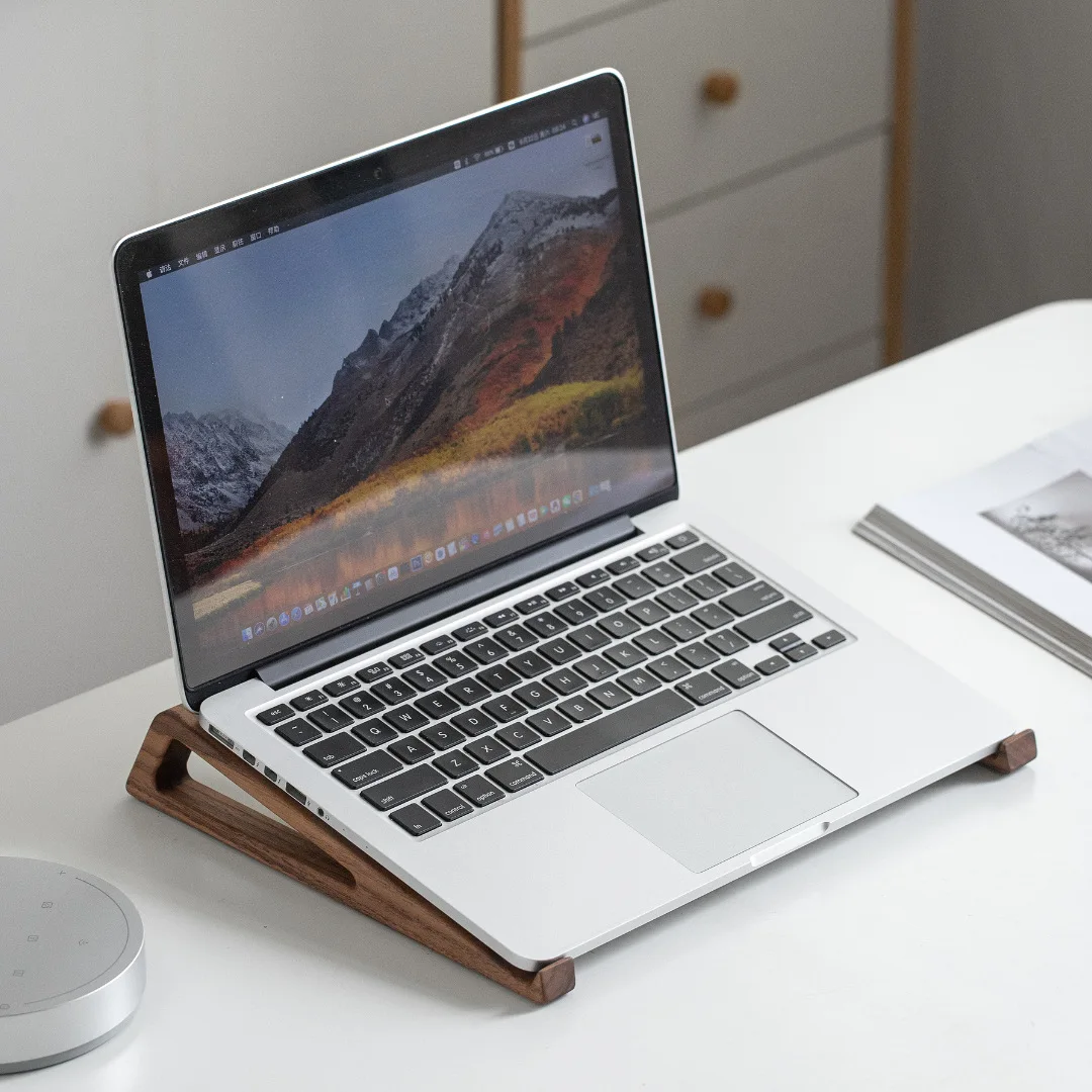 HeMu Walnut Wood Laptop Stand  - Laptop Stand Bamboo ulasan dan harga