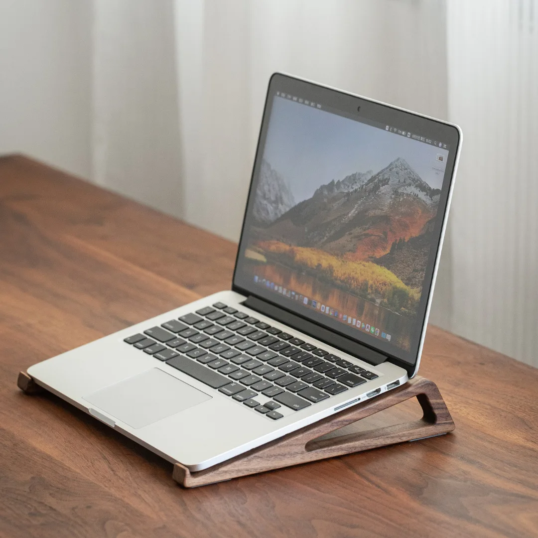HeMu Walnut Wood Laptop Stand  - Laptop Stand Bamboo ulasan dan harga