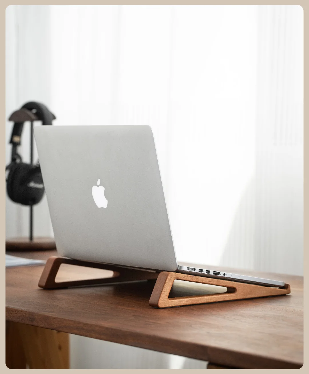 HeMu Walnut Wood Laptop Stand  - Laptop Stand Bamboo ulasan dan harga