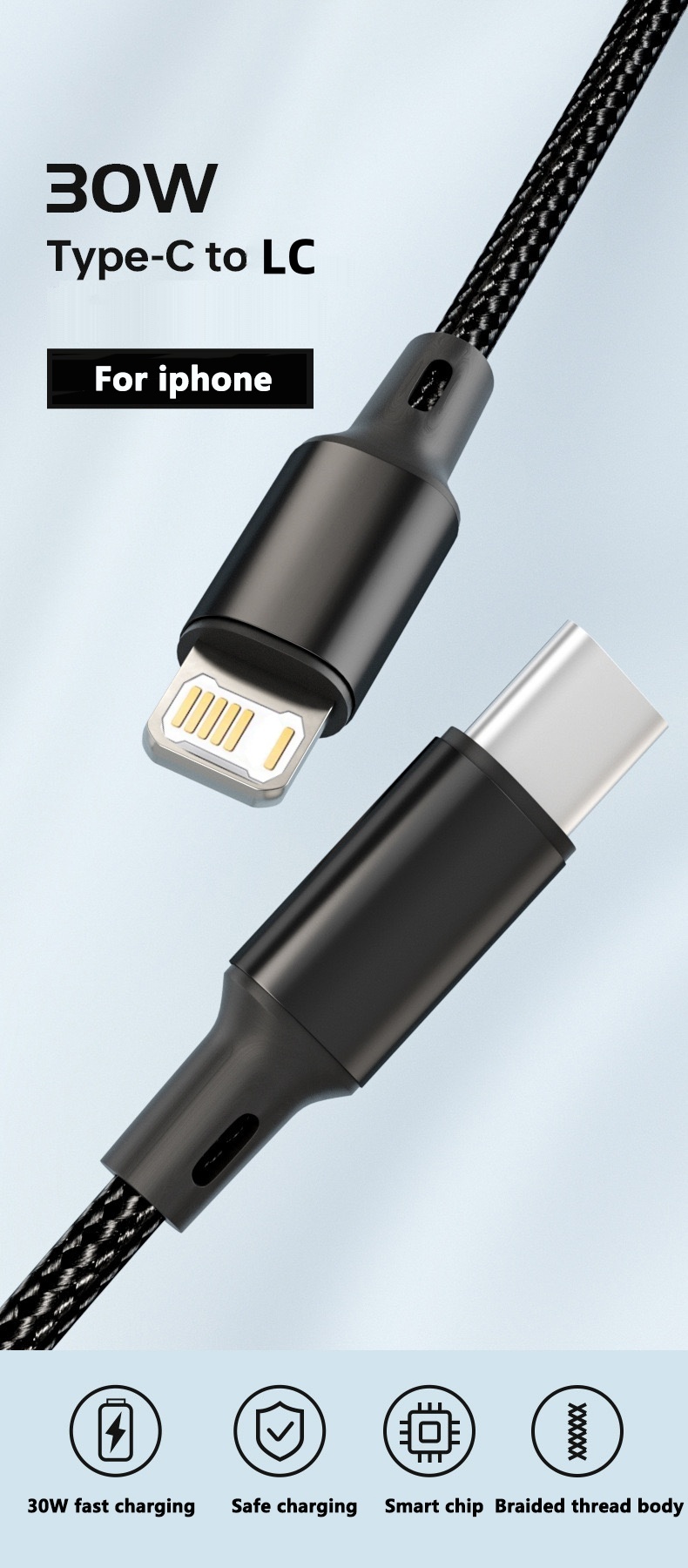 Kabel USB PD 30W untuk iPhone  - Tech Accessories Apple ulasan dan harga