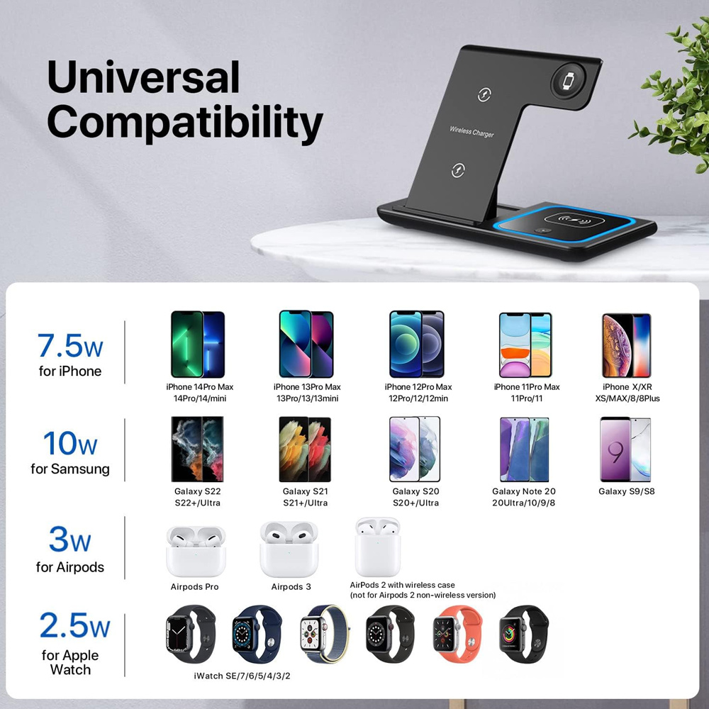 Dudukan Pengisi Daya Nirkabel  - Wireless Charger 3 In 1 ulasan dan harga