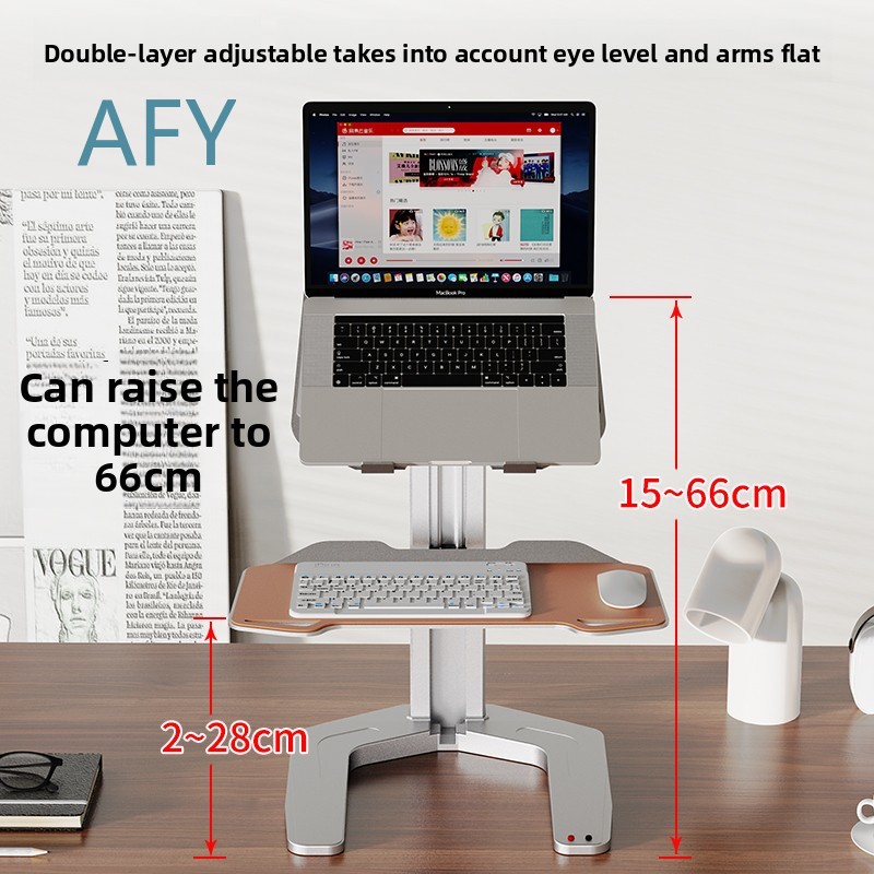 Konverter Meja Berdiri Elektri - Laptop Stand Bamboo ulasan dan harga