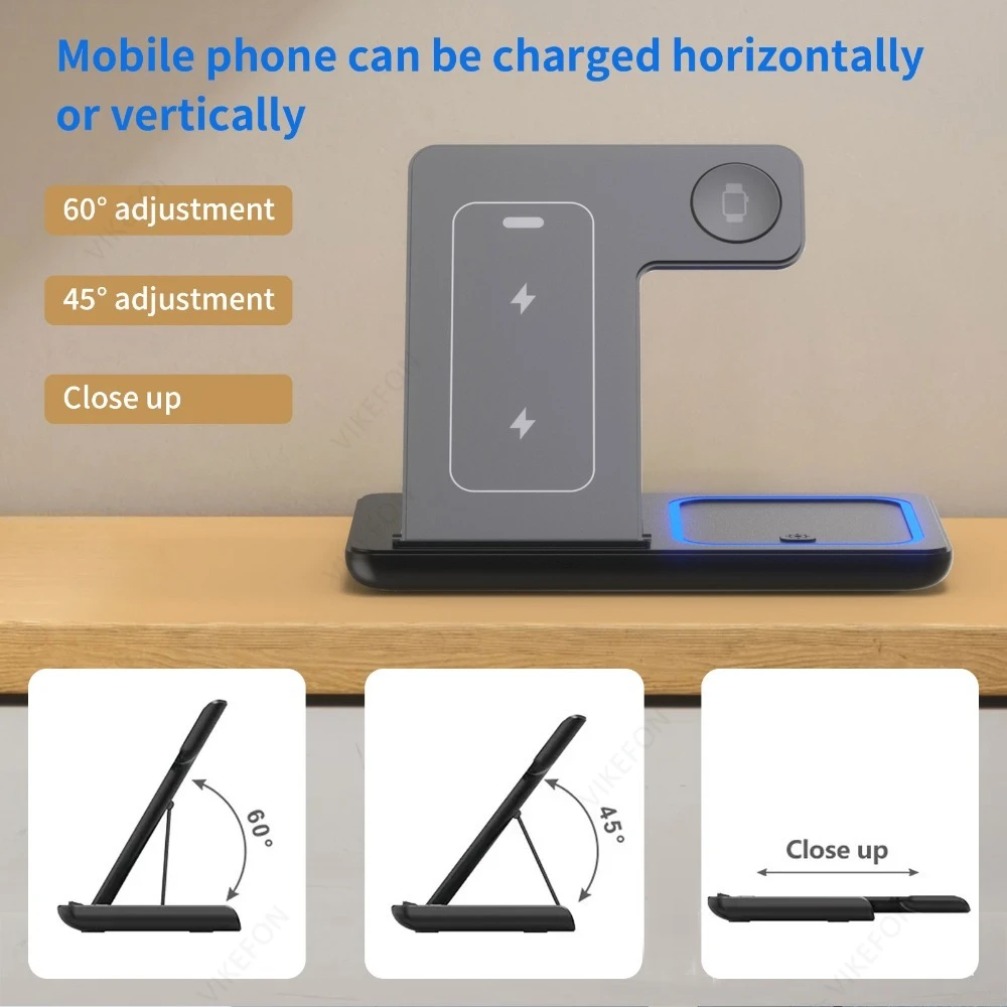 Stasiun Pengisian Daya Nirkabe - Wireless Charger 3 In 1 ulasan dan harga
