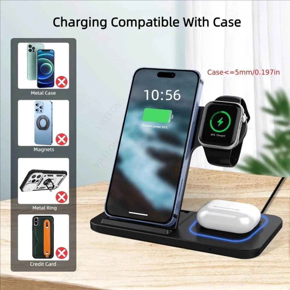 Stasiun Pengisian Daya Nirkabe - Wireless Charger 3 In 1 ulasan dan harga