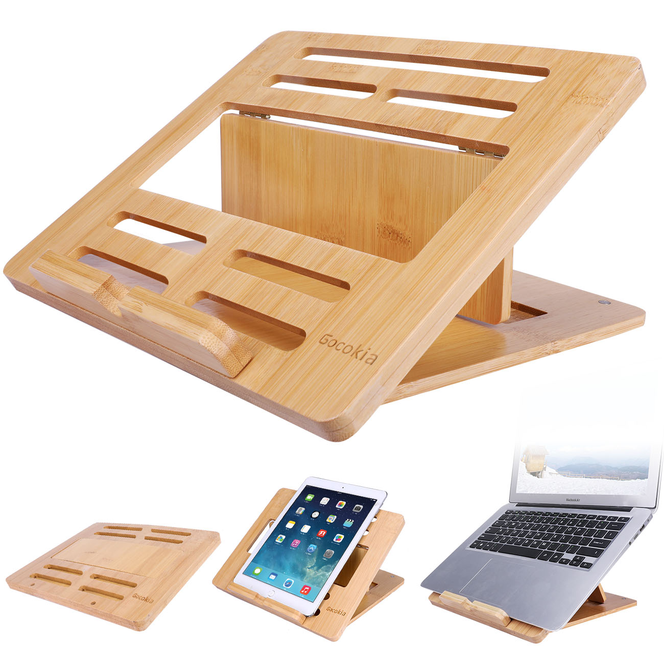 Dudukan Laptop Notebook Bambu  - Laptop Stand Bamboo ulasan dan harga