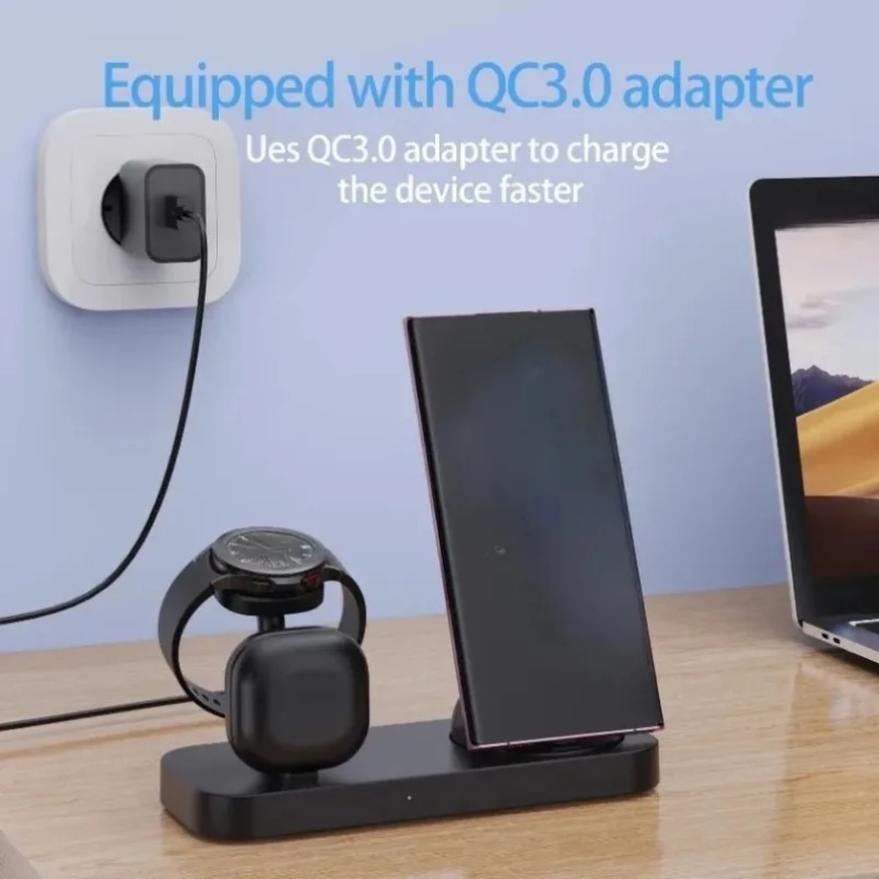 Pengisi Daya Nirkabel 3 in 1 D - Wireless Charger 3 In 1 ulasan dan harga
