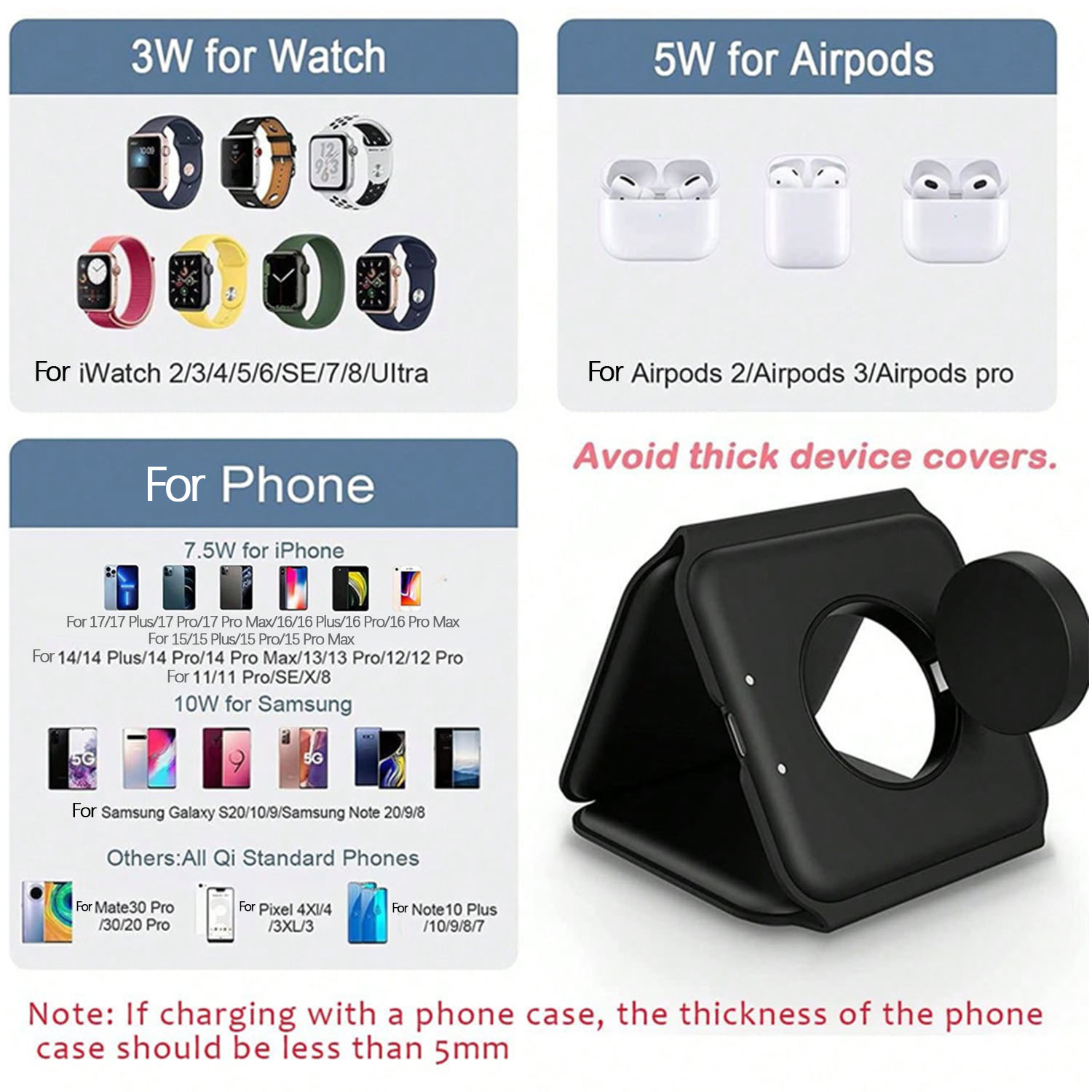 Stasiun Pengisian Daya Nirkabe - Wireless Charger 3 In 1 ulasan dan harga