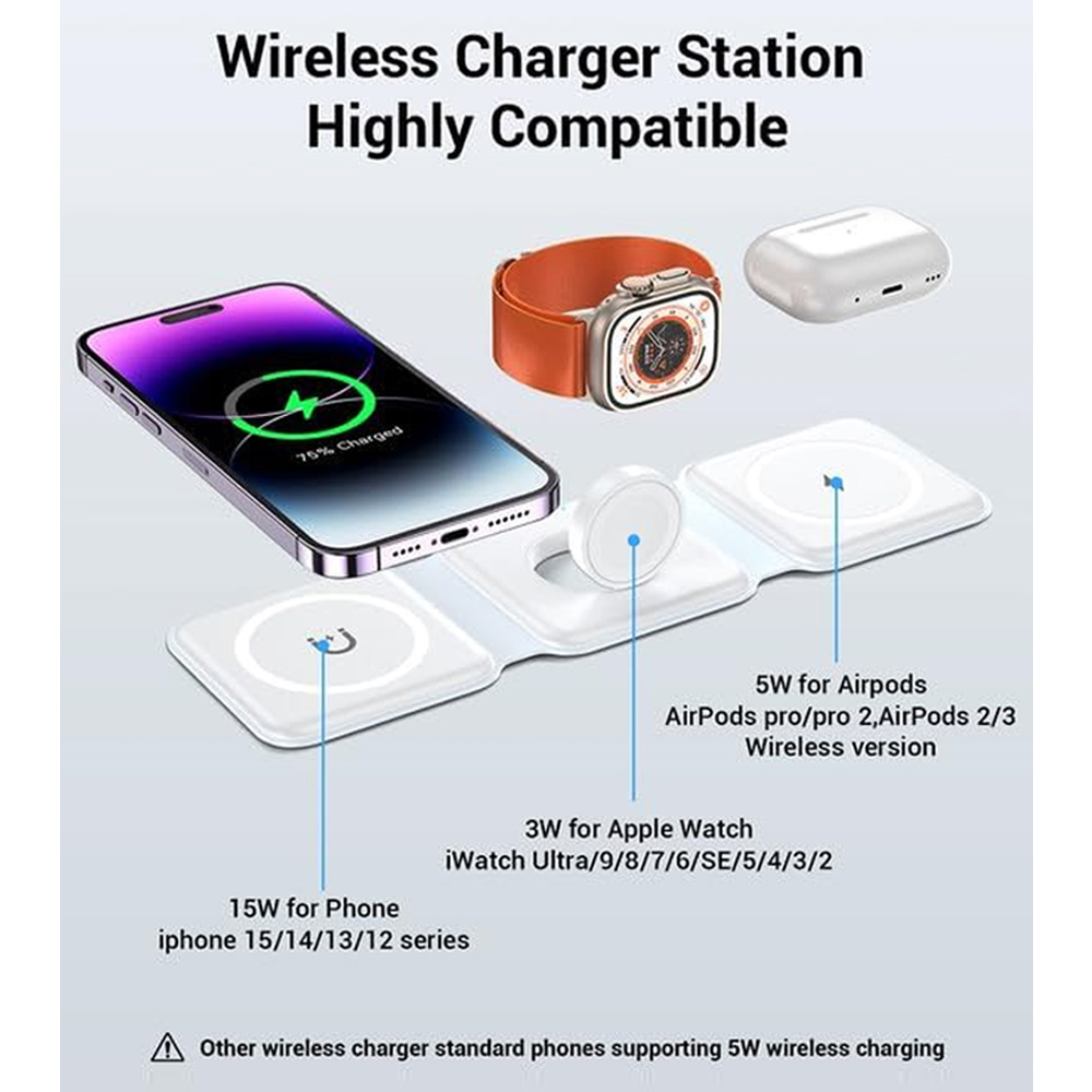 Stasiun Pengisian Daya Nirkabe - Wireless Charger 3 In 1 ulasan dan harga